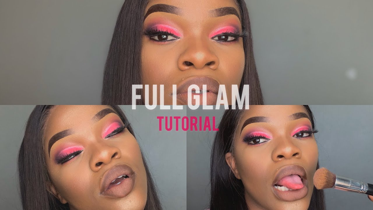 FULL GLAM MAKEUP TUTORIAL | PINK & PURPLE LOOK| SOUTH AFRICAN YOUTUBER