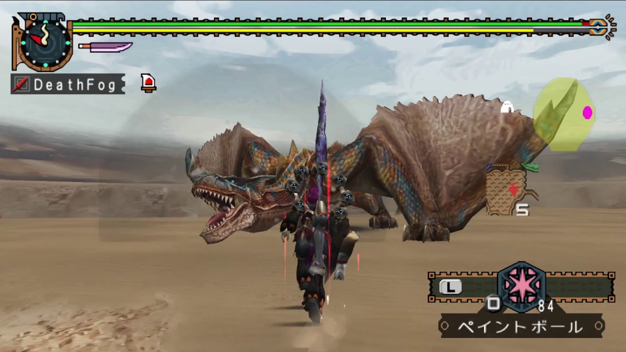 【MHP2G】 G★3 異常震域　ティガレックス2頭　ランス