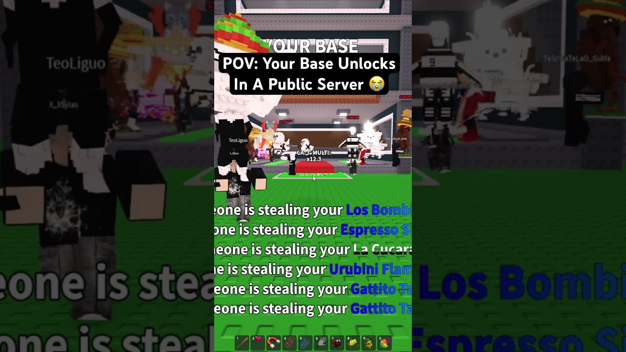 When Your Base Unlocks In A Public Server In Roblox Steal A Brainrot