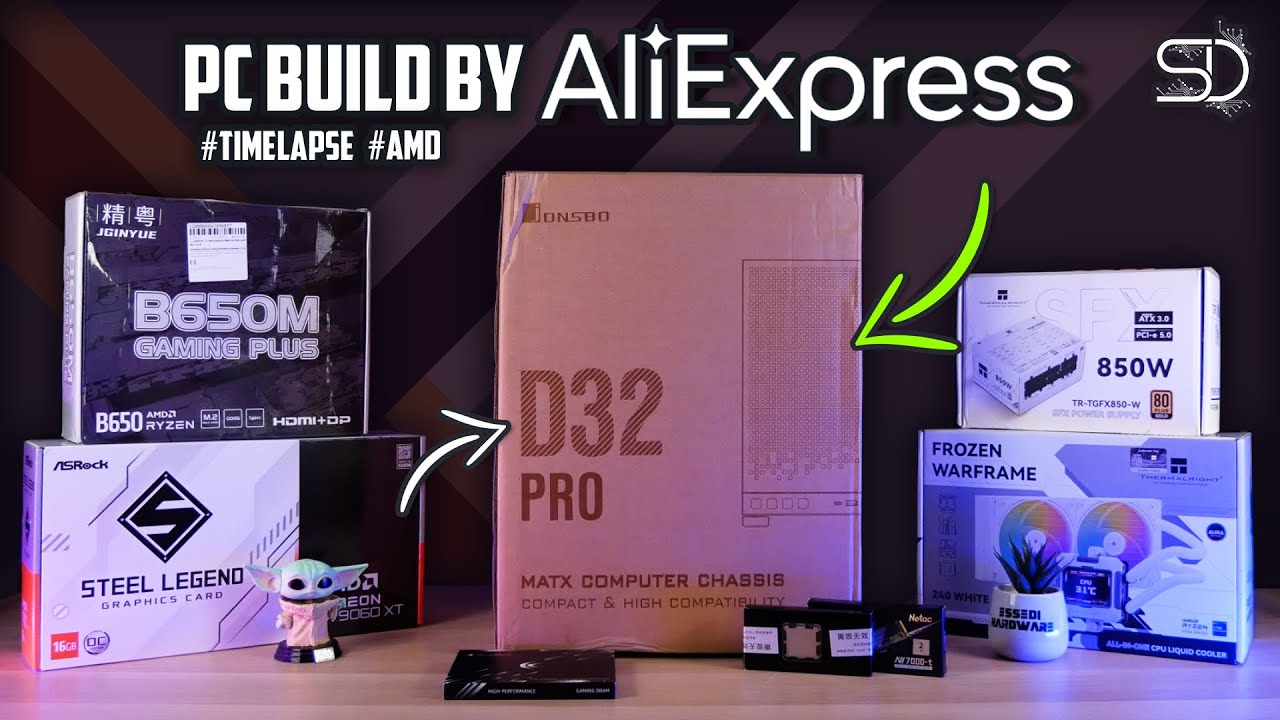 PC BUILD AMD BY ALIEXPRESS - JONSBO D32 PRO (TIME LAPSE)