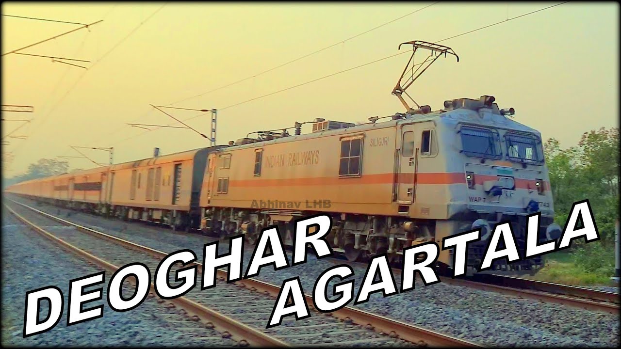 Front PANTOGRAPH Action: Siliguri (SGUJ) WAP7 with DEOGHAR - AGARTALA EXPRESS