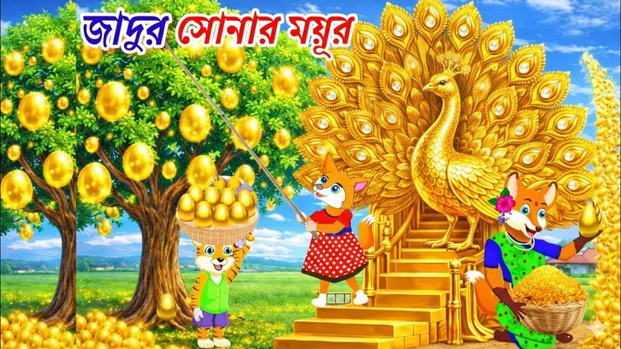 এই ময়ূর ডিম দেয় সোনা! 😱 | জাদুর সোনার ময়ূর | Fox Cartoon Story | Magical Cartoon Bangla