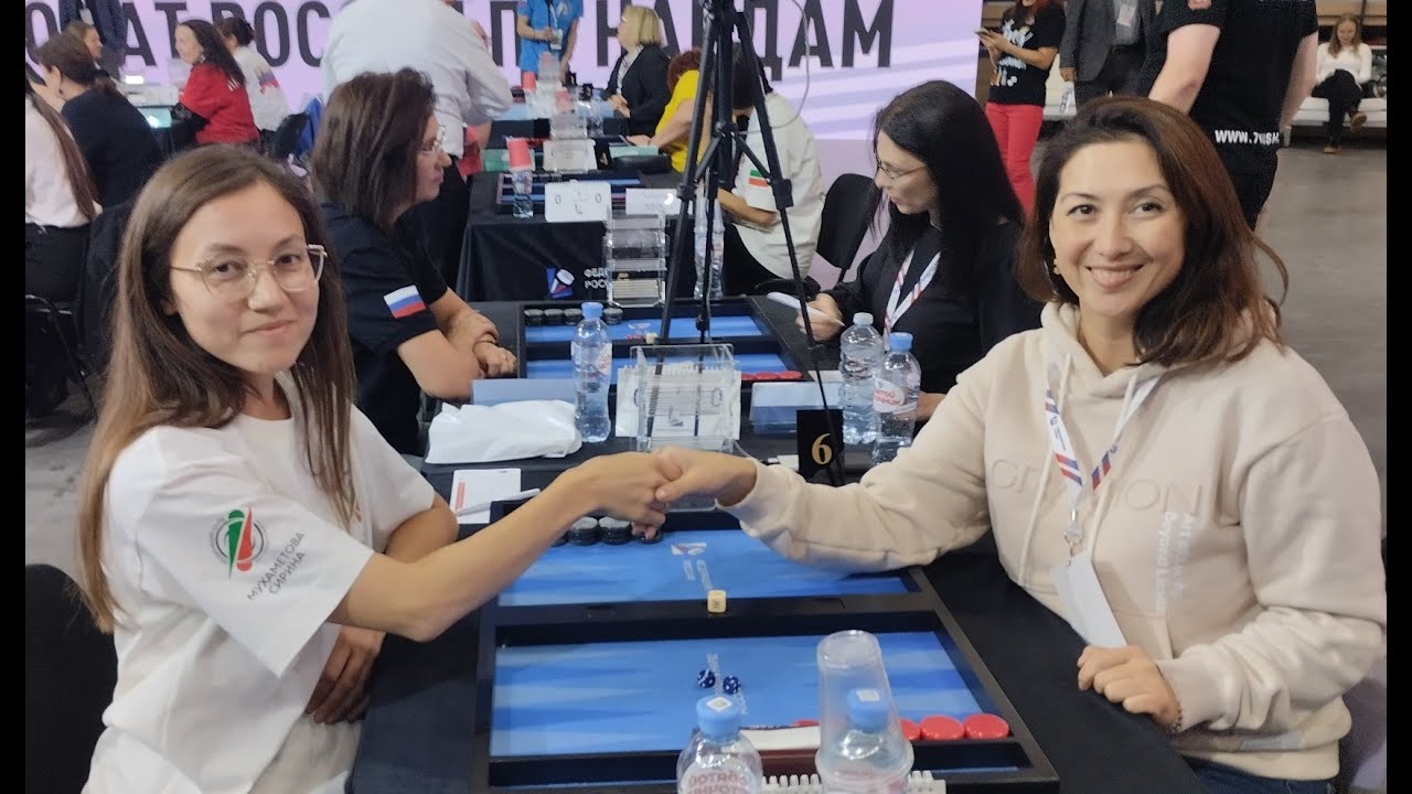 Длинные нарды. Чемпионат России. Женщины. Ю.Громенкова - С.Мухаметова