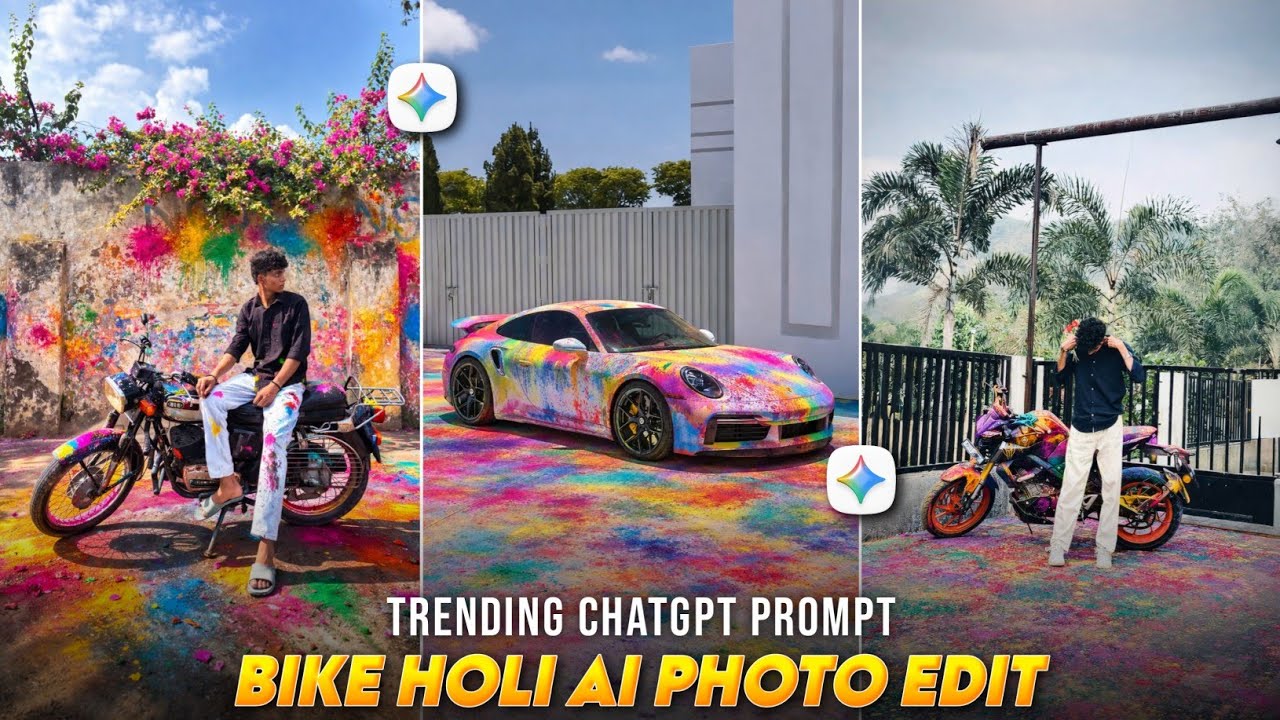 Trending Bike Holi Ai Photo Editing | Viral Holi Bike Ai Photo Editing Prompt | Ai Photo Editing
