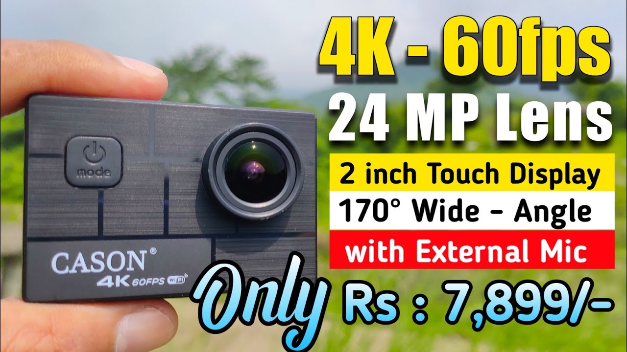 CASON CN10 4K Action Camera with External Mic | Best Action Camera Under 10000 | Cason CN10