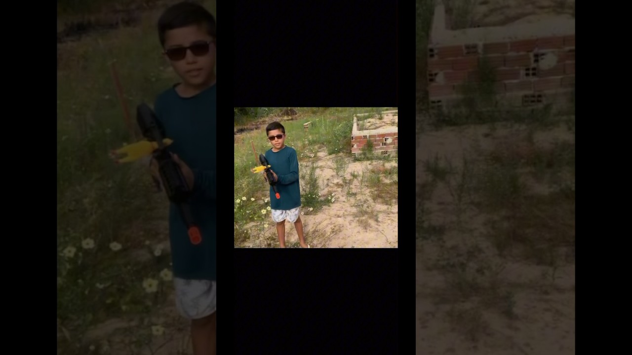 MEU IRM&Atilde;O SE VINGOU E ATIROU EM MIM COM A (airsofite) obs arma n&atilde;o letal ,Arma de brinquedo ￼￼