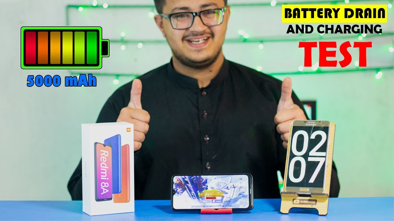 Redmi 8A 5000mAh Battery Drain+Charge Test!!!