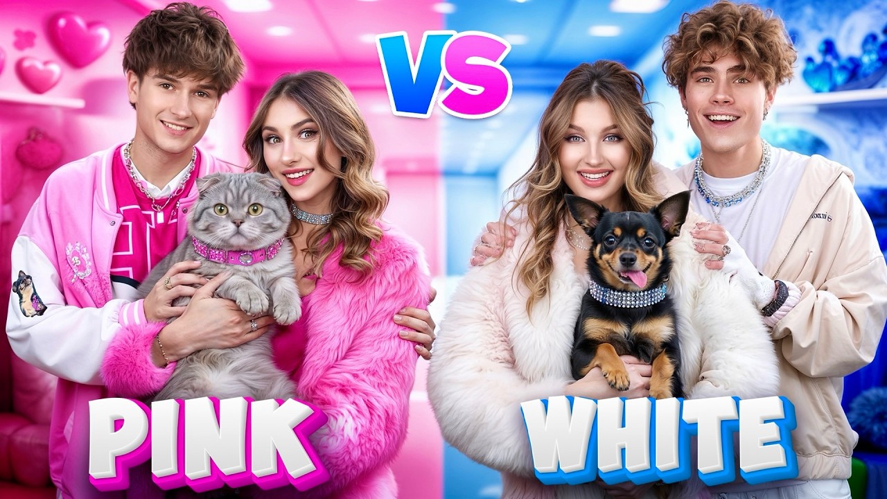 Siyah vs Pembe vs Beyaz Evcil Hayvanlar Sahiplendik! Çiftler İçin Renk Mücadelesi