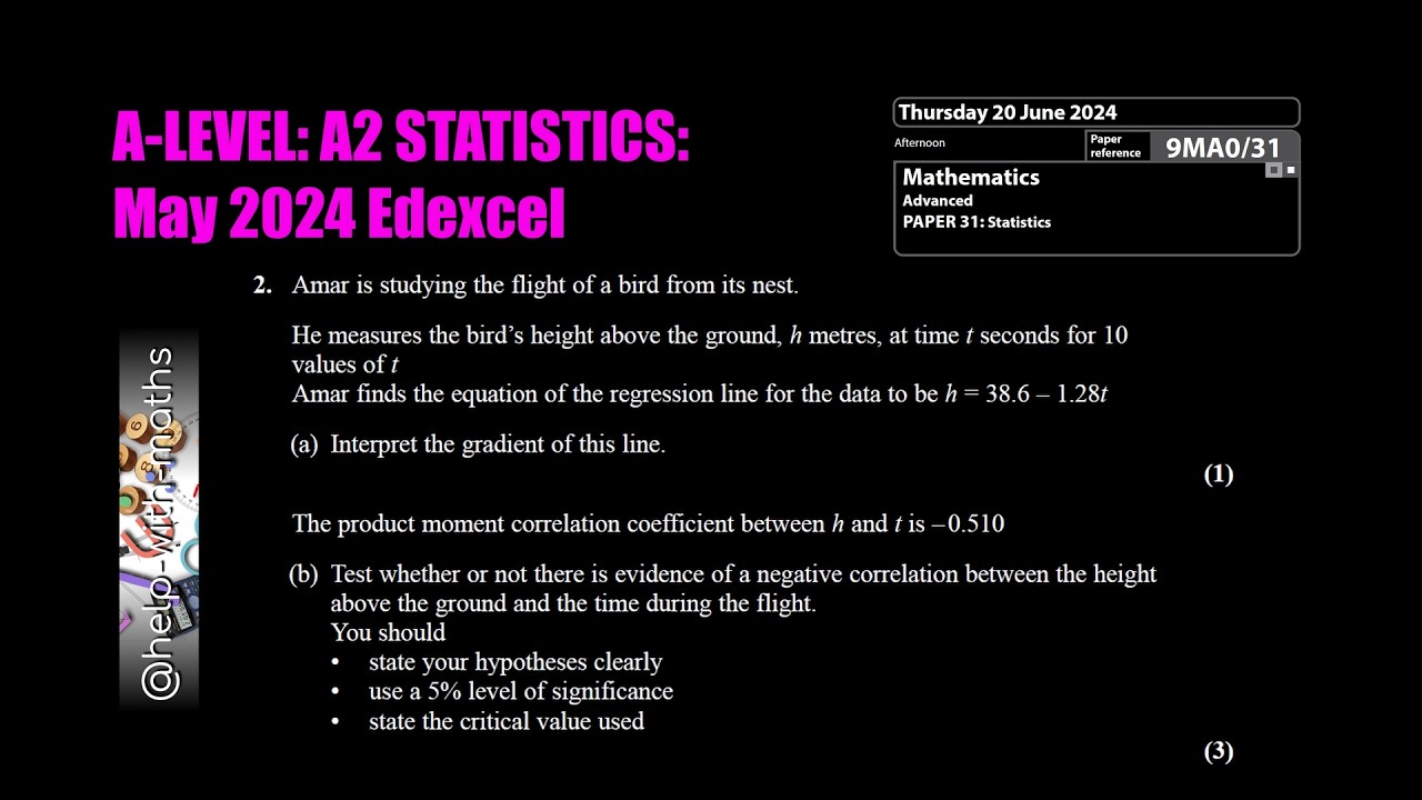Q2 REGRESSION LINES A2 Statistics June 2024