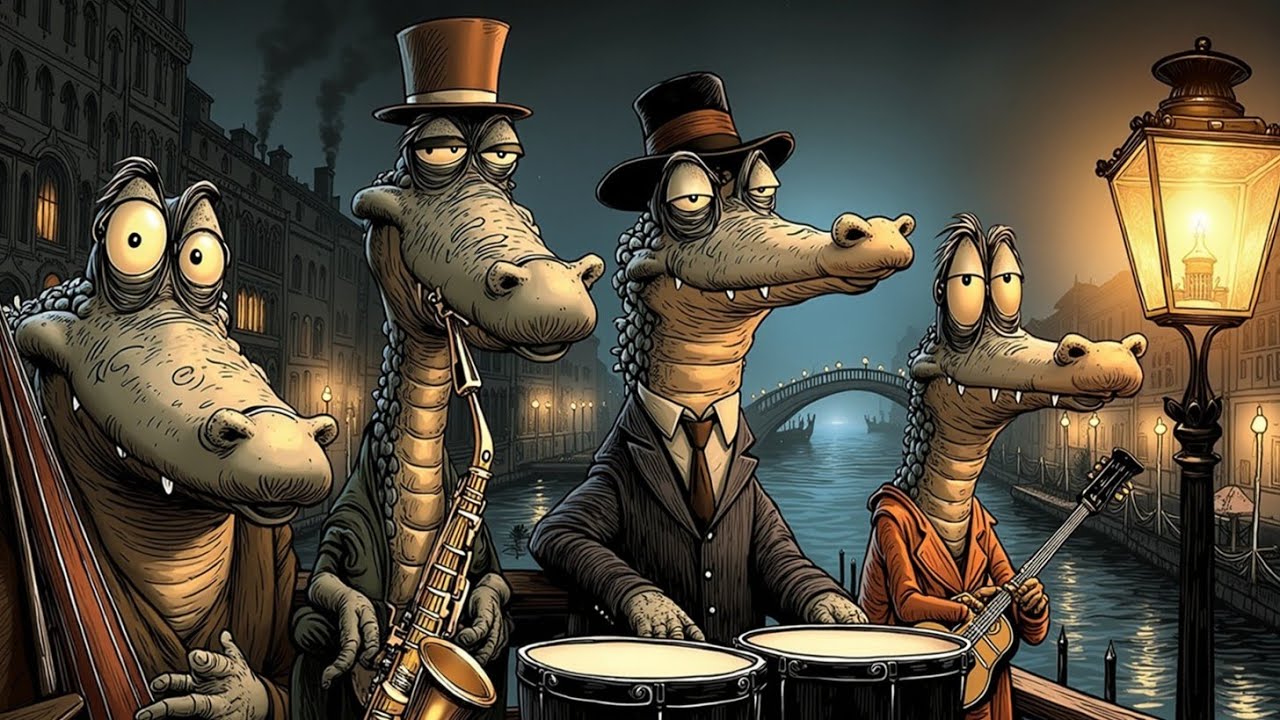 Полуночные Аллигаторы Играют Жесткий Городской Нуар-Джаз | Атмосфера Нуара и Тени Джаза