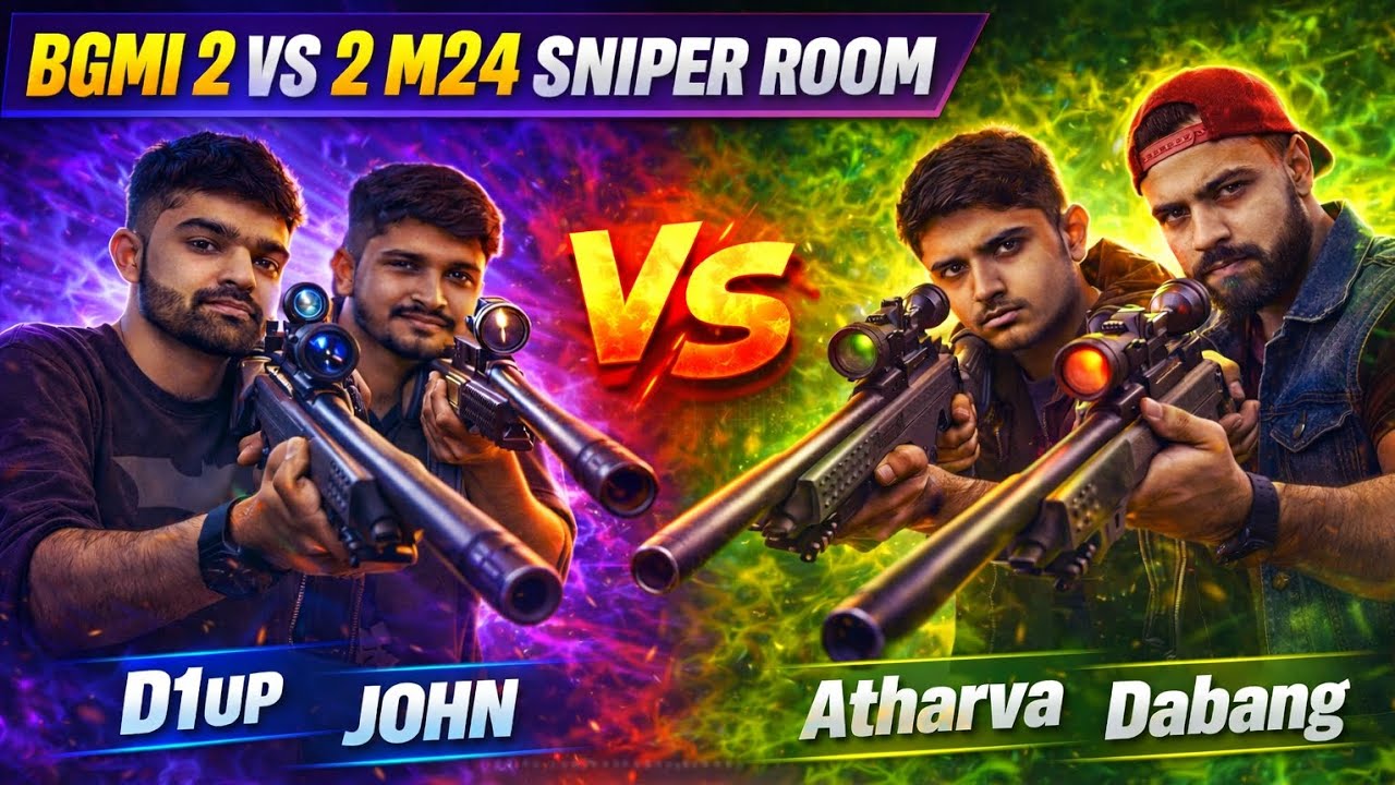 THEY CHALLENGED US 😈 | BGMI 2v2 M24 SNIPER CUSTOM ROOM | D1UP & JOHN