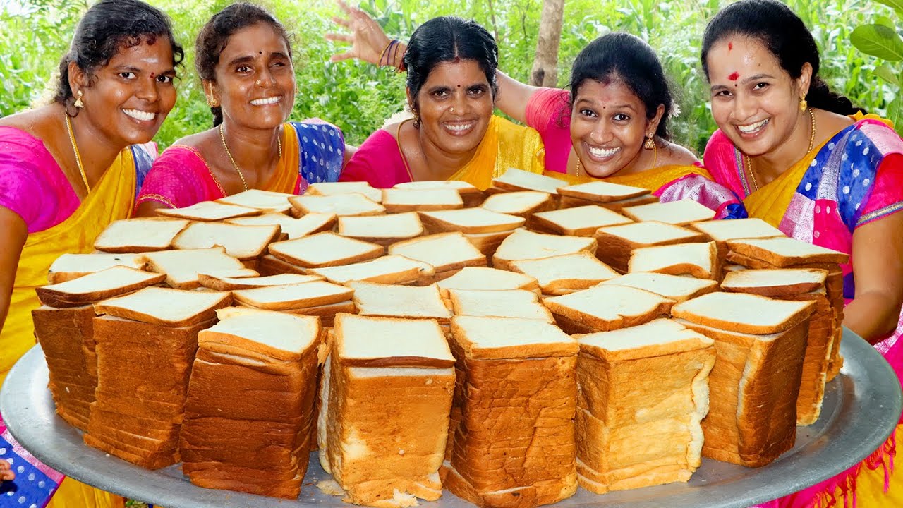 BREAD HALWA | Indian Famous Wedding Sweet Recipe | Easy and tasty Bread Halwa Cooking in Village