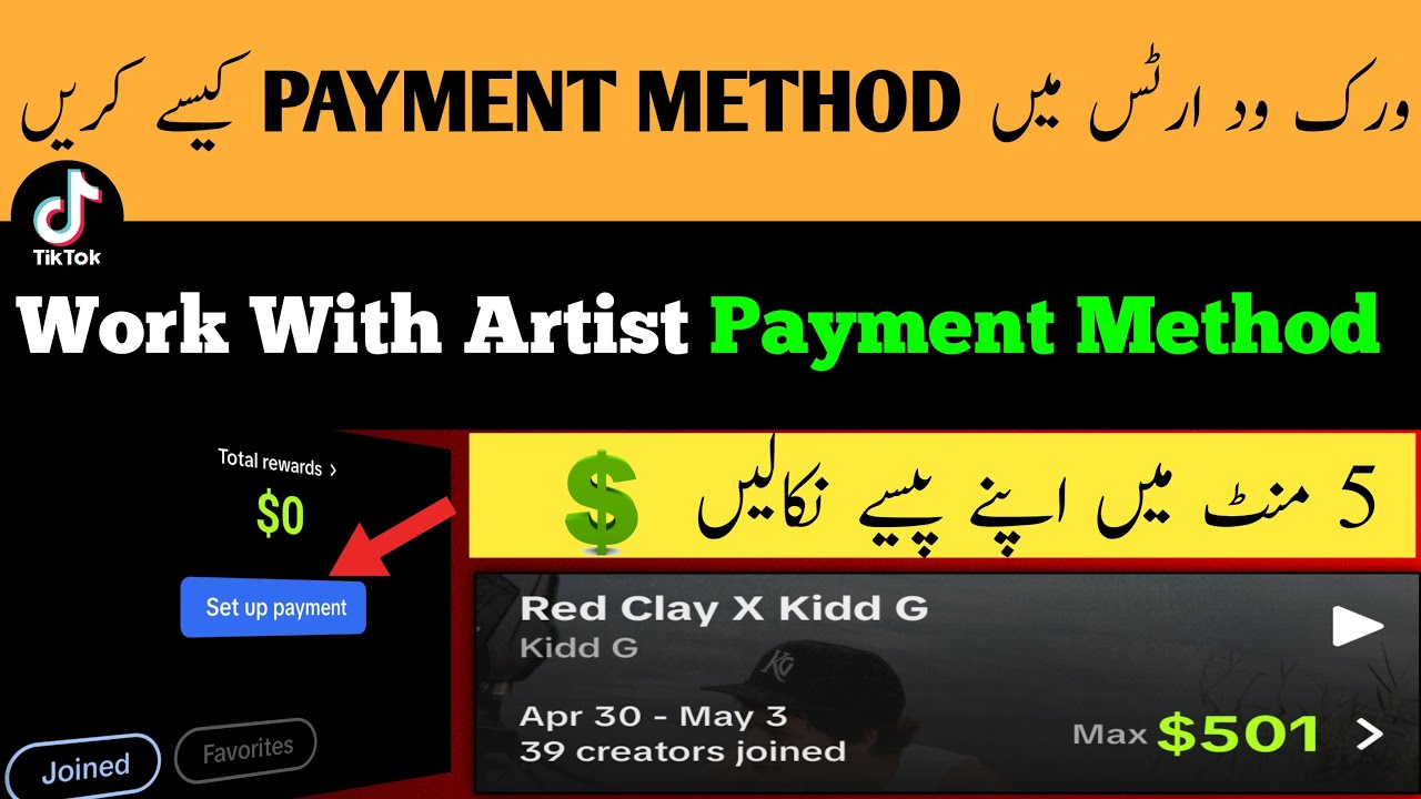 tiktok work with artists payment method | work with artists tiktok set up payments