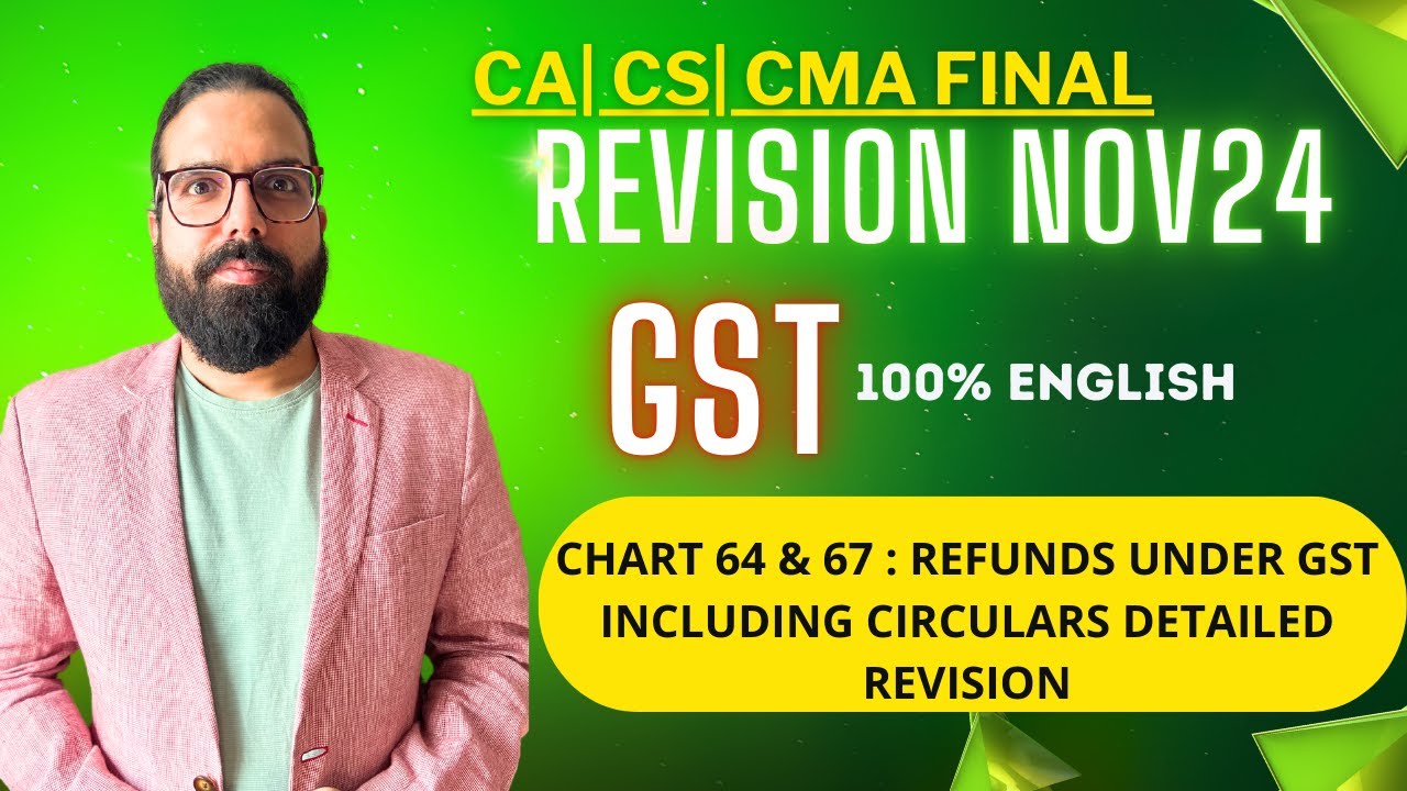 30 Chart 64 & 67 Refunds Under GST Including Circulars detailed revision| IDT Revision Nov24