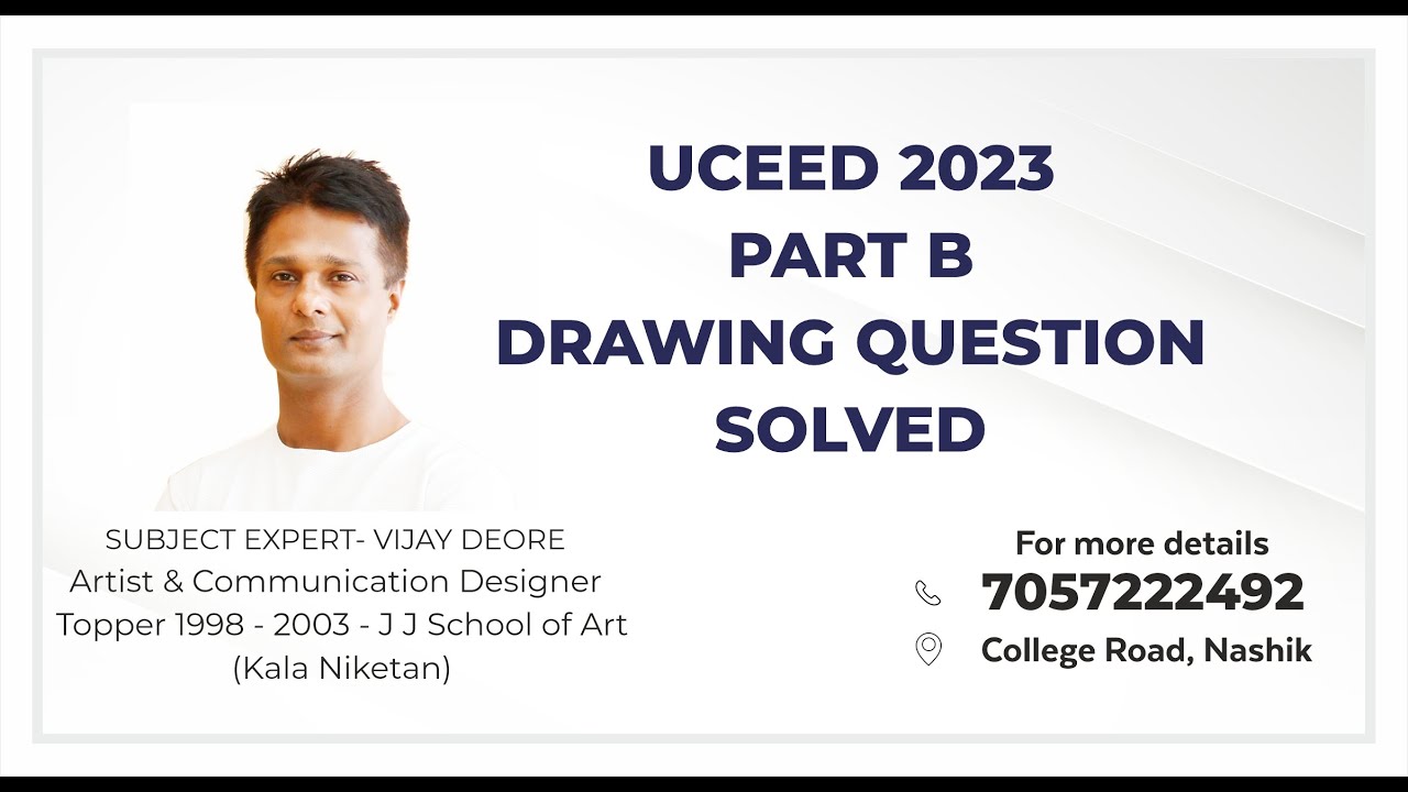 UCEED 2023 Drawing Question paper solved by Subject expert Vijay Deore