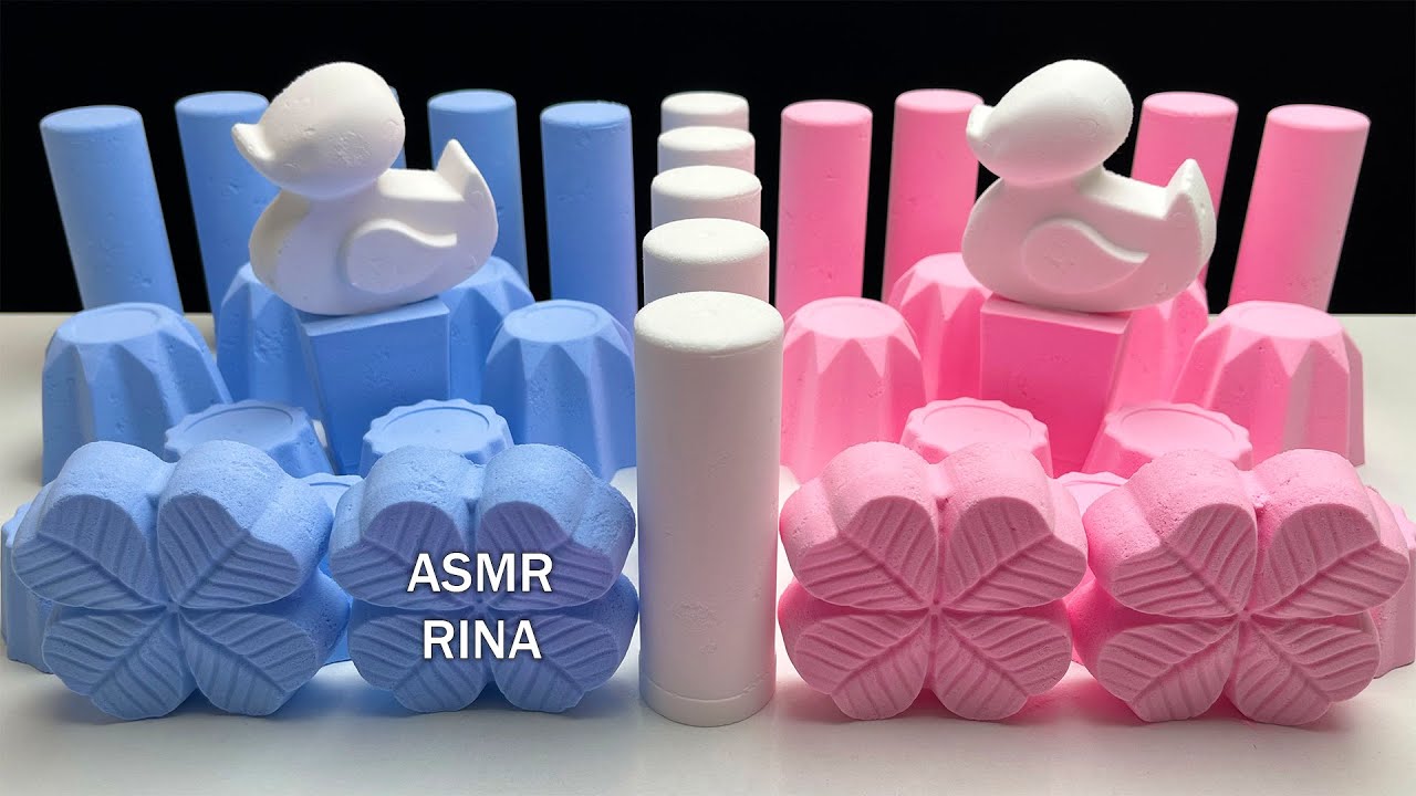 ASMR baking soda blue💙 vs pink💖