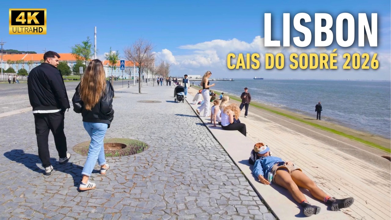 Lisbon Walking Tour 2026 &mdash; Cais do Sodr&eacute;: Time Out Market & Ribeira das Naus 4K