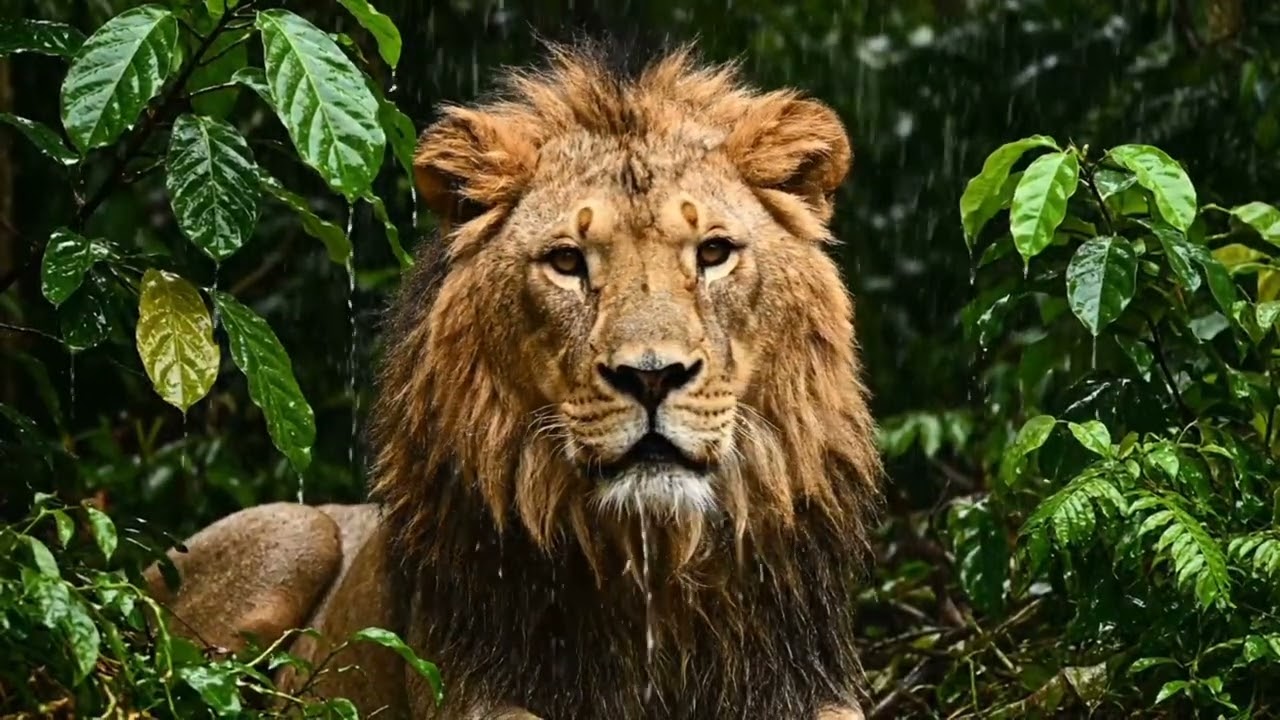 The best ai video on youtube green garden raining in jungle