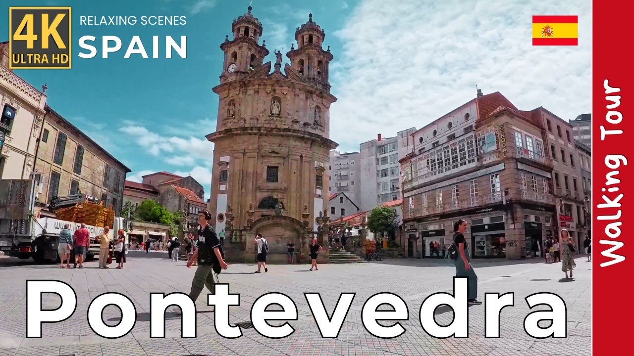 Pontevedra, Galicia 🇪🇸 | Ciudad histórica y paseo por las Rías Baixas 🏛️🌊 | Walking Tour en 4K HDR