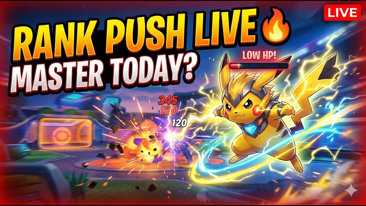 Rank Push LIVE 🔥 Master Rank Grind | Pokémon Unite Intense Ranked Gameplay Hindi