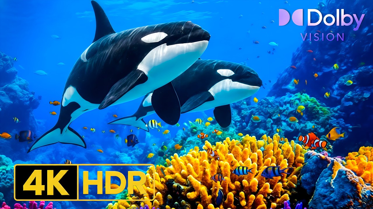 Beautiful Coral Schools Aquarium 4K 🌊 | Natural Ocean Sounds for Relaxation