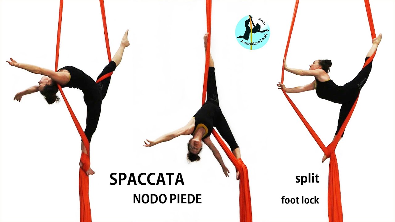 Tessuto Aereo Spaccata verticale nodo piede - Aerial Silk vertical split in foot lock