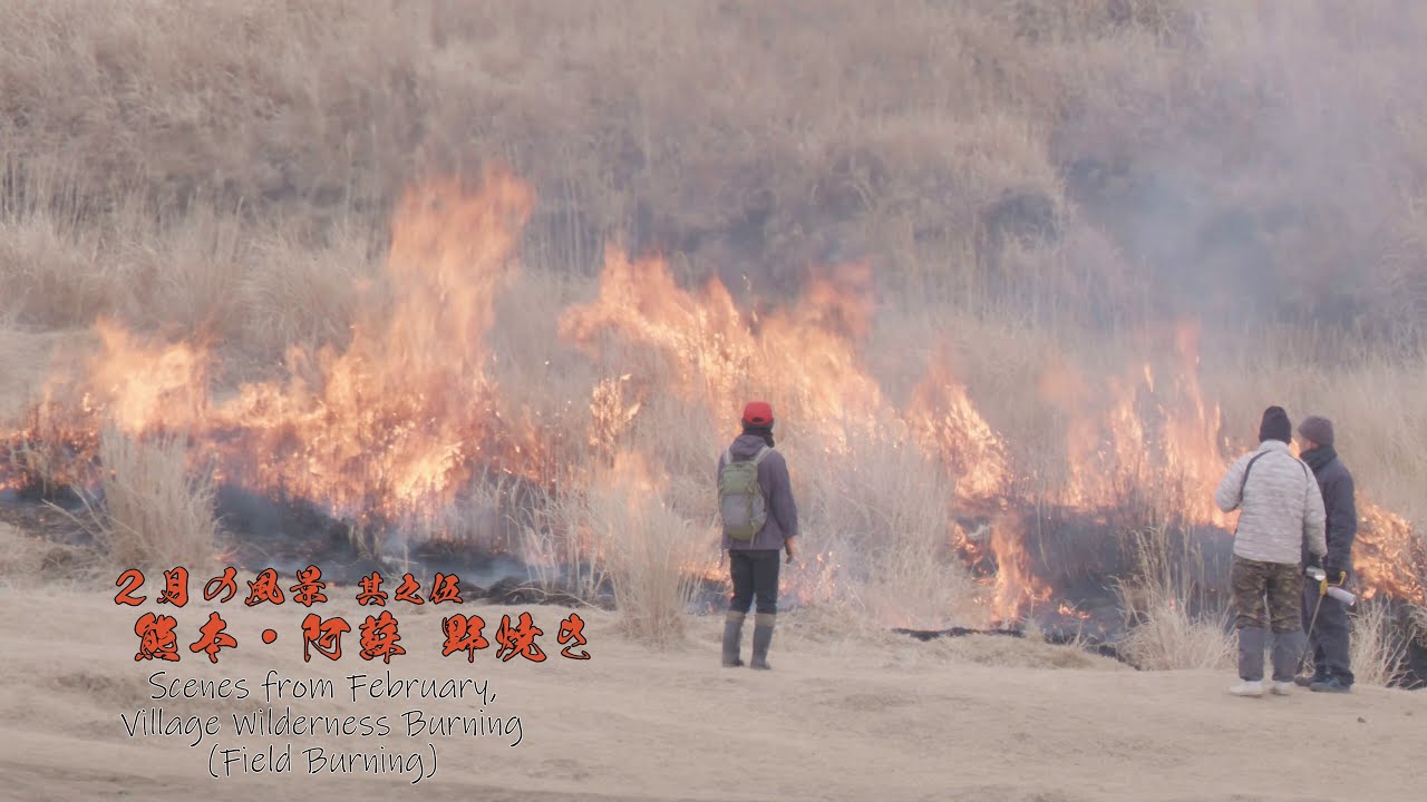 2月の風景 其之伍　熊本・阿蘇　野焼き～草千里ヶ浜～