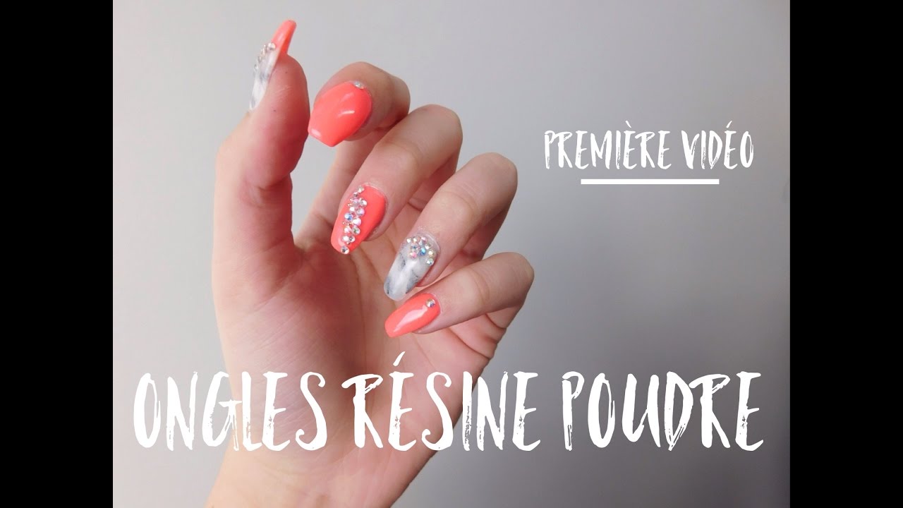 Ongles résine poudre | {marbre et diamant}