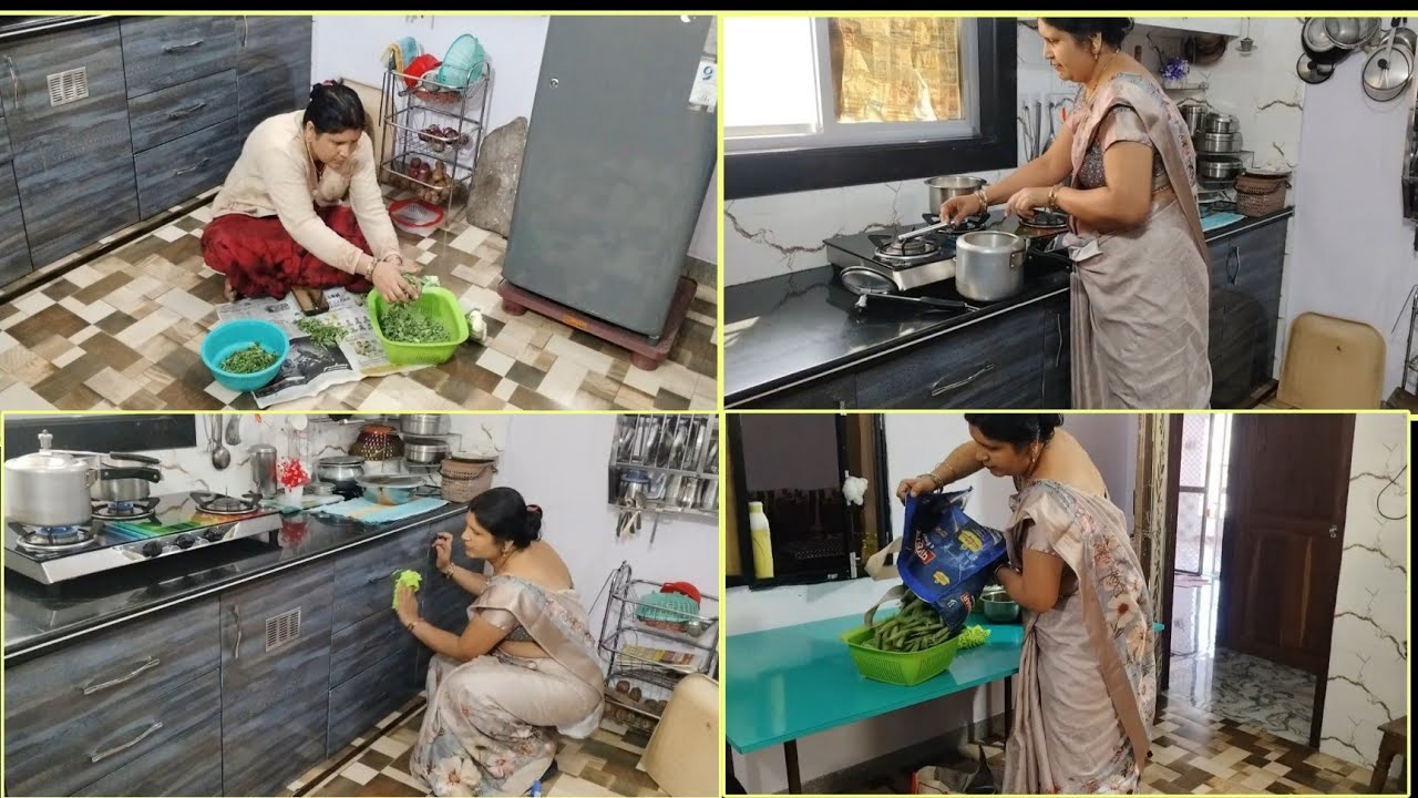 🤔पानी की दिक्कत की वजह से सारे 🤷🏻 काम लेट फिर 💁🏻भी किचन का कोना-कोना चमका दिया ✅
