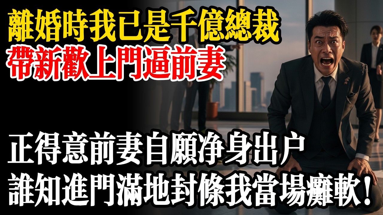 離婚時我已是千億總裁，帶新歡上門逼前妻，正得意前妻自願淨身出戶，誰知進門滿地封條我當場癱軟在地！