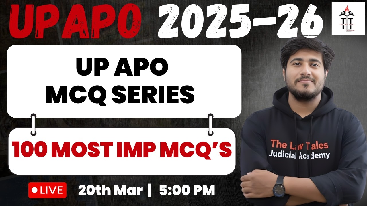 UP APO 2025 | 100 Most Important MCQs | Expected Questions