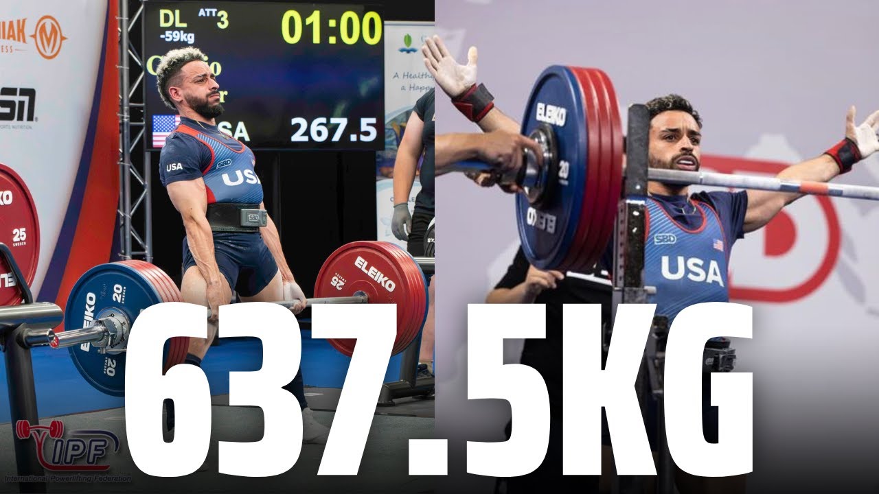 Васкар Карпио, США | 1-е место в категории 59 кг | Сумма 637,5 кг | Чемпионат мира IPF 2024