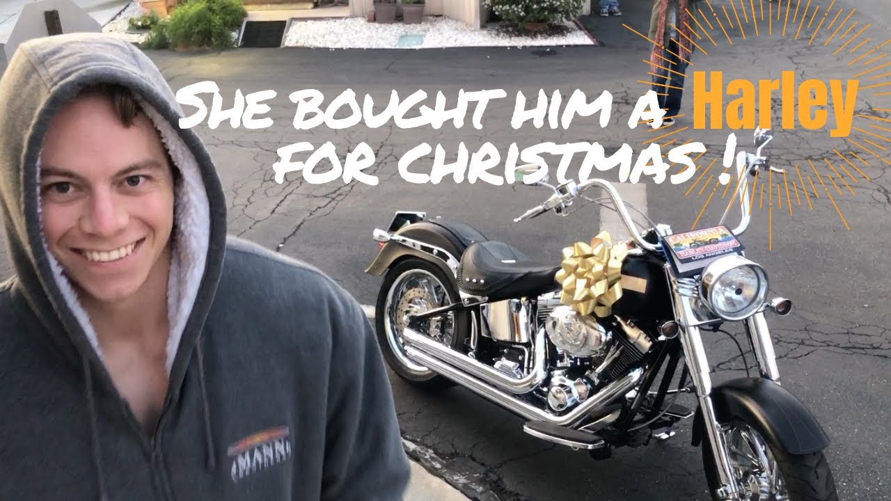 Megan surprised her boyfriend with a Harley!