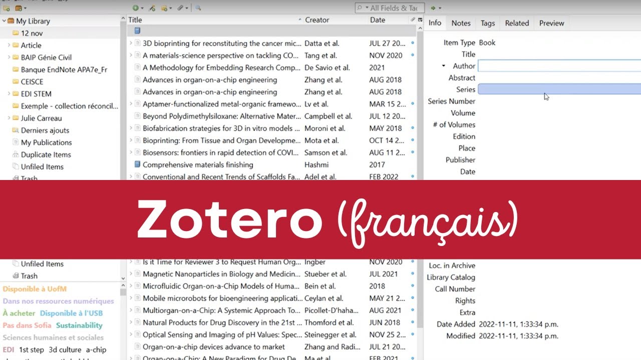 Zotero (webinaire en français)