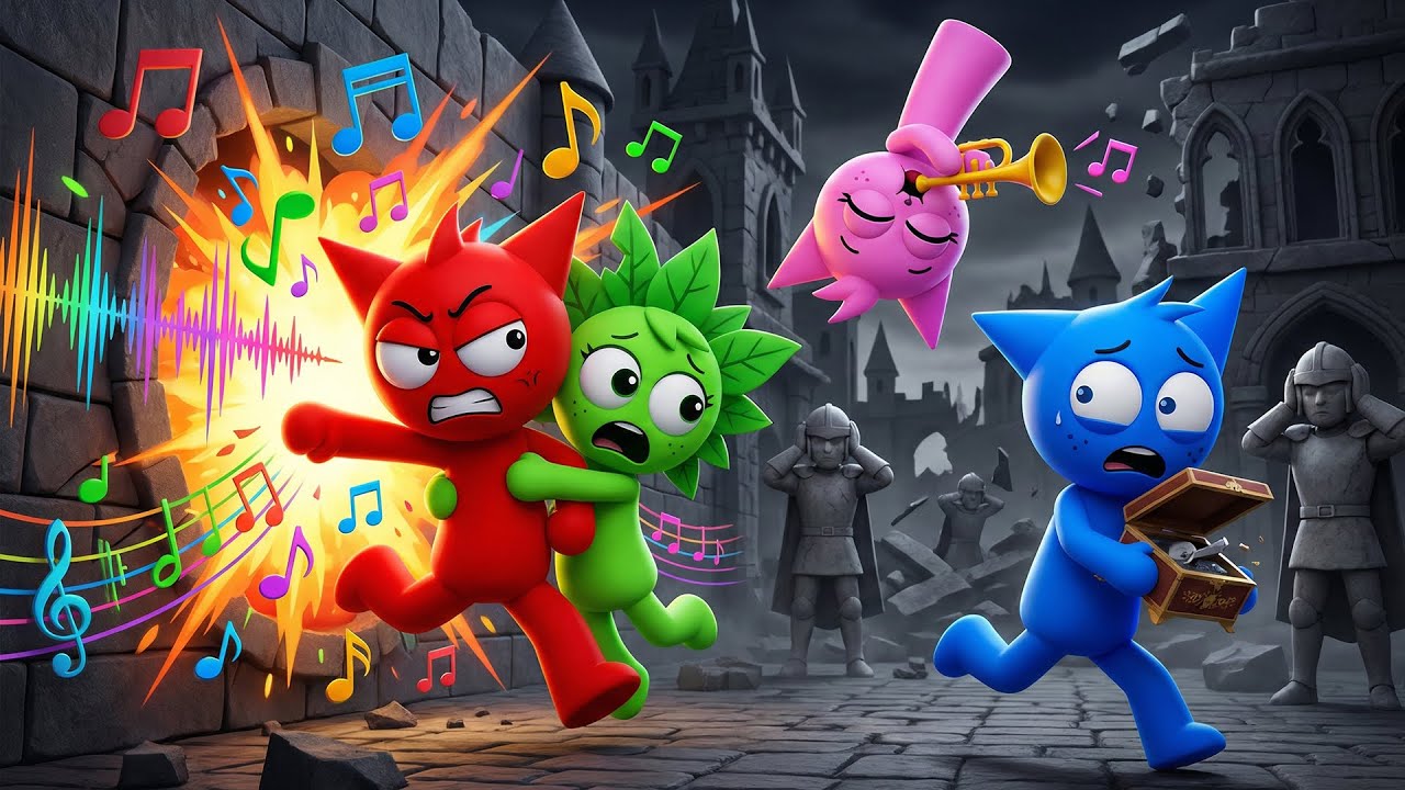 Escape Plan in the Silent Kingdom 🏰😱🎶 Can Pinki’s Music Turn the Tables? ⚠️| Funny Sprunki Animation