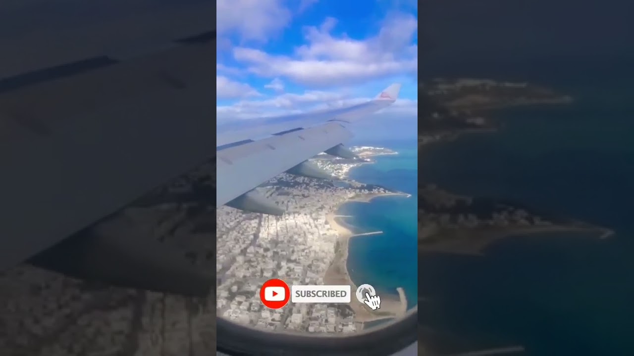 Tunisair approach Carthage Airport (Tunisie) الخطوط الجوية التونسية و الاقتراب من مطار قرطاج #shorts