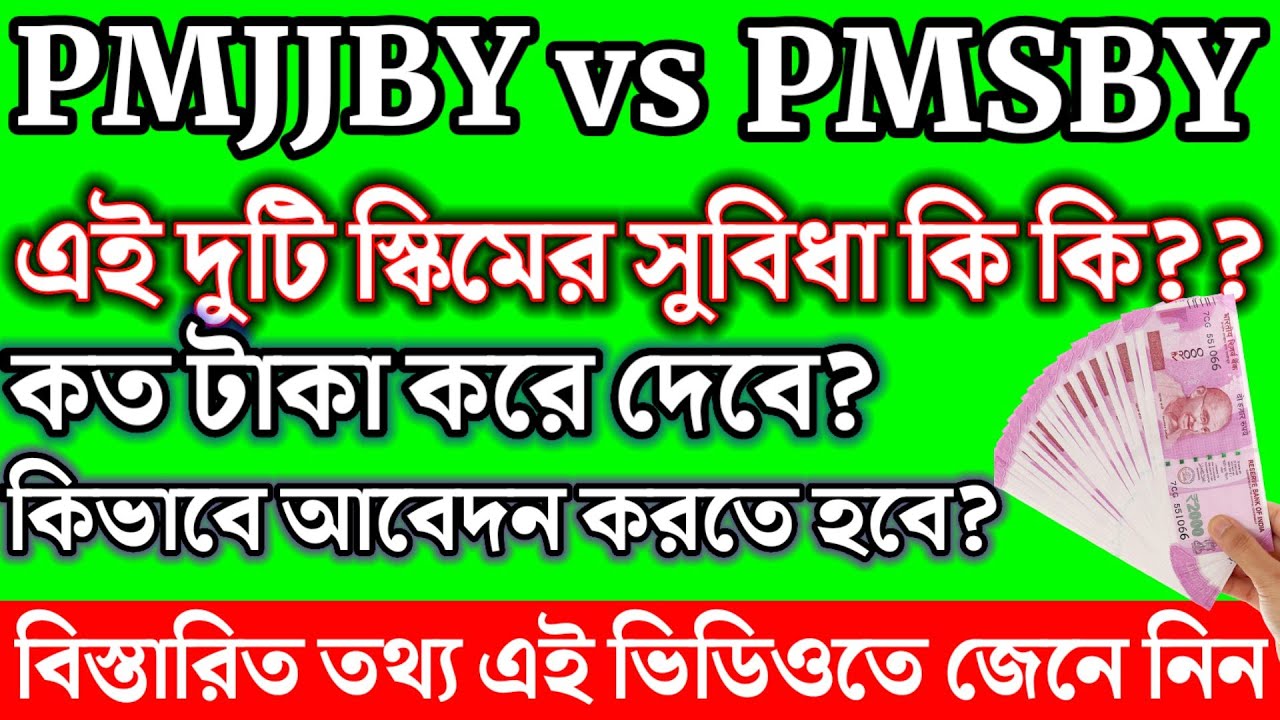 প্রধানমন্ত্রীর দুটো যোজনা || PMJJBY, PMSBY Scheme Details ||  PMJJBY VS PMSBY || #dhamua_bazr