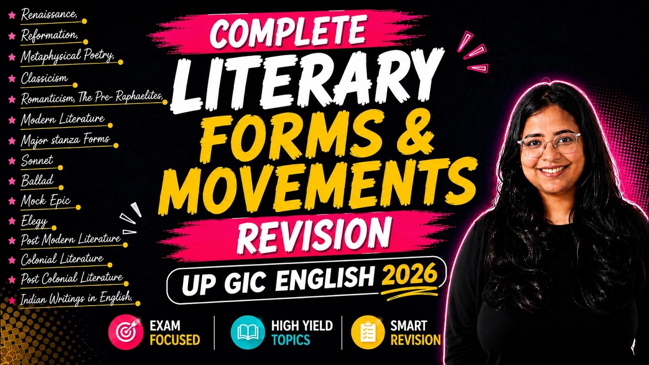 UP GIC Lecturer English 2026 | Complete Literary Forms & Movements | One Shot Theory Revision