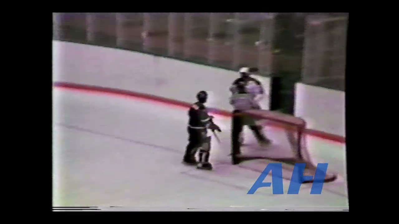 AHL Dec. 13, 1985 Rochester Americans v Hershey Bears (R) x2 Clips Normand Lacombe v Steve Martinson