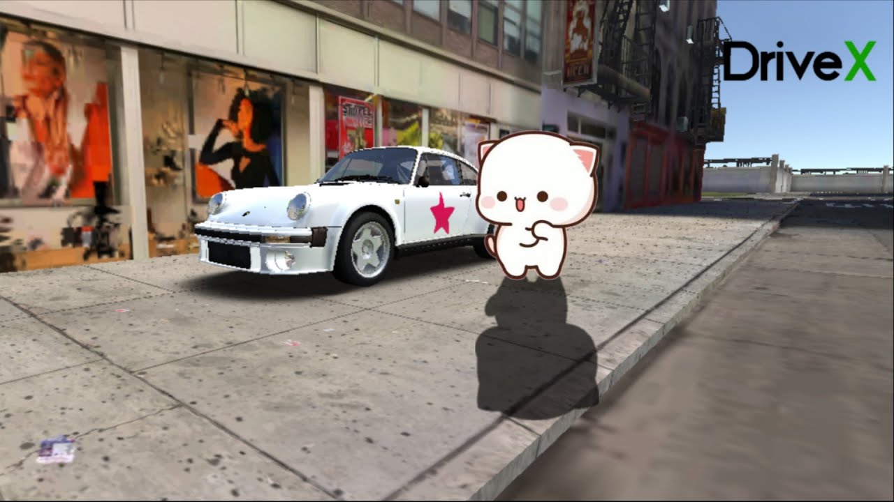 Mochi peach cat in drivecsx car crash simulator pegassi Lumiere (porsche 911 turbo 3.3 1978)