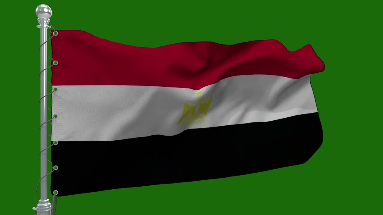 Egypt Flag 02 greenscreen
