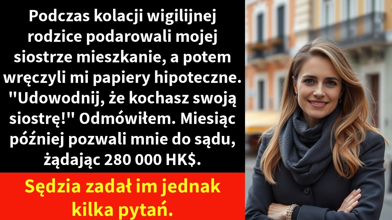 Podczas kolacji wigilijnej rodzice podarowali mojej siostrze mieszkanie, a potem wręczyli mi papiery