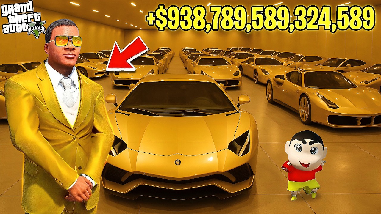 GTA V : Franklin Touch Anything Turns into Gold With Shinchan in GTA 5 | in Telugu