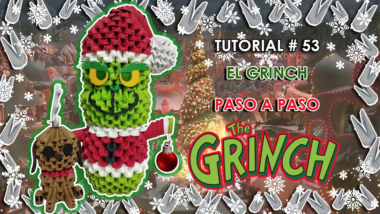 ¿Cómo hacer a EL GRINCH 🎄 en Origami3D ? ✂️| Navidad 🎁 |Tutorial paso a paso✨| Priztiños Origami3D⭐