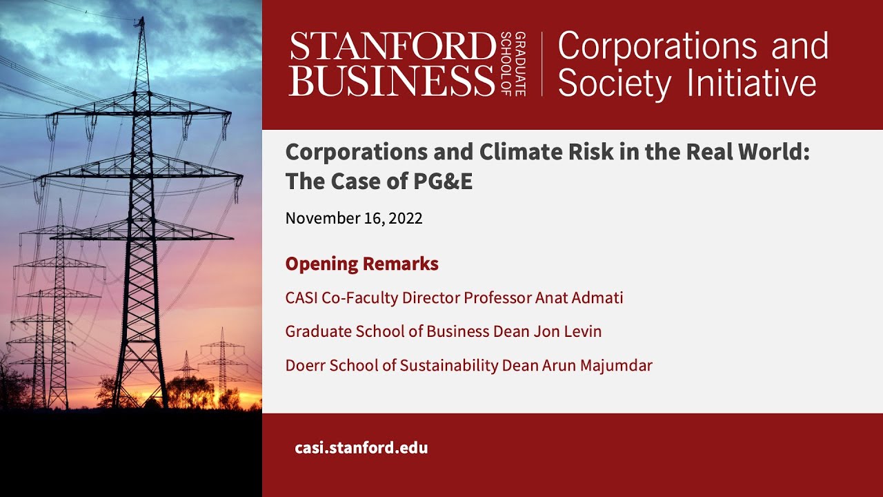 Intro to Corporations & Climate Risk: The Case of PG&E