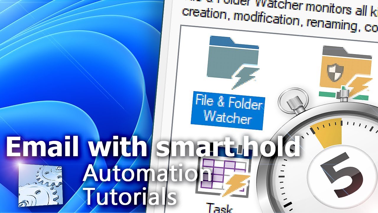 Automatically email new files collected after a 5-minute delay · Tutorial · Automation Workshop