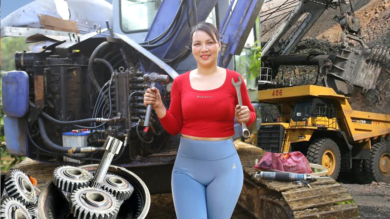 Genius Girl’s Challenge: Repairing an Excavator Engine — The Result Will Surprise You!