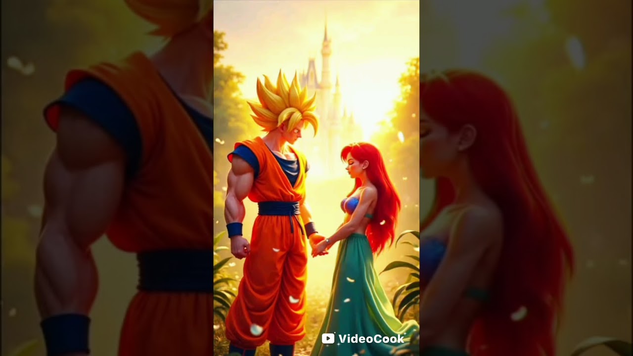 dragon ball z goku ariel amo você 2026 vegeta ariel seria amo você princesas disney goku amor  amiga