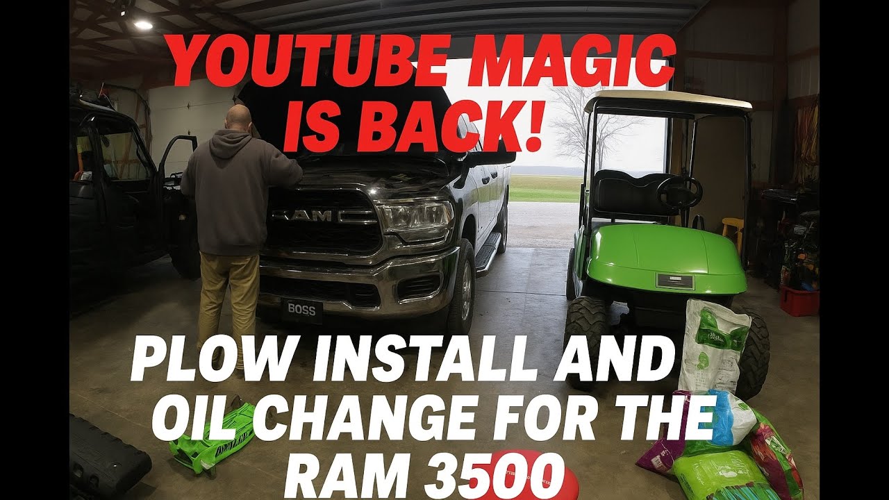 YouTube Magic is BACK! Plow install and oil change for the Ram 3500.