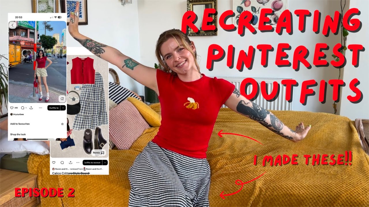 recreating pinterest outfits episode 2 | knitting and sewing vlog